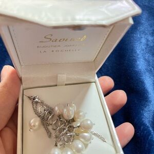 Sterling Silver necklace water pearl